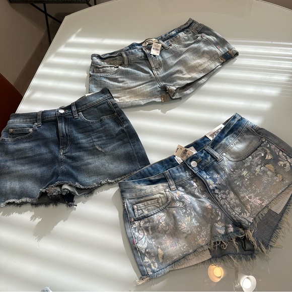 New Victorias Secret Pink Blue Jeans Cut Off Shorts New Size 4 X3 T8